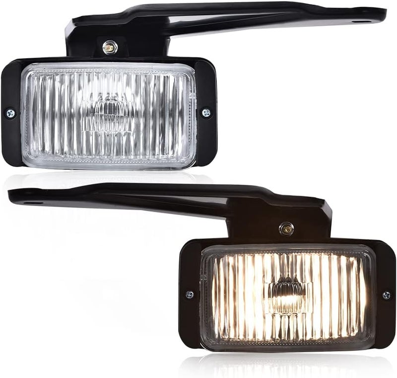 DOTCOM Front Fog Light Lamps Compatible with Chevy GMC C/K 1500 2500 3500 1988-1999/ Fit Chevy Blazer GMC Jimmy 1995-1997/Fit Chevy S10 1982-1997,Warm White Light Clear Lens Chrome Housing - Image 1